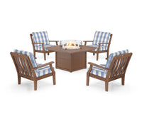 Thumbnail for Trex Yacht Club 5-Piece Deep Seating Set with Square Fire Pit Table
