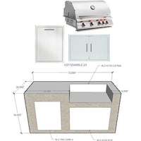 Thumbnail for EZ Finish System 6 Ft Ready to Finish Outdoor Kitchen Island w/ Blaze Premium LTE 32-Inch Propane Grill - Grill on Right