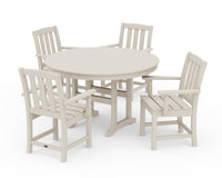 Thumbnail for Trex Cape Cod 5-Piece Round Farmhouse Dining Set - Sand Castle