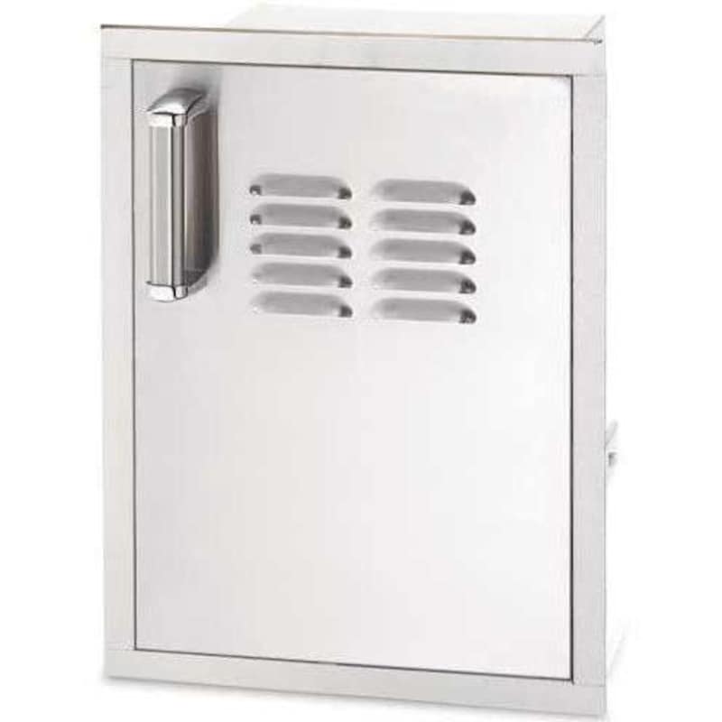 Fire Magic Premium Flush 14-Inch Soft Close Louvered Single Access Door With Propane Tank Storage