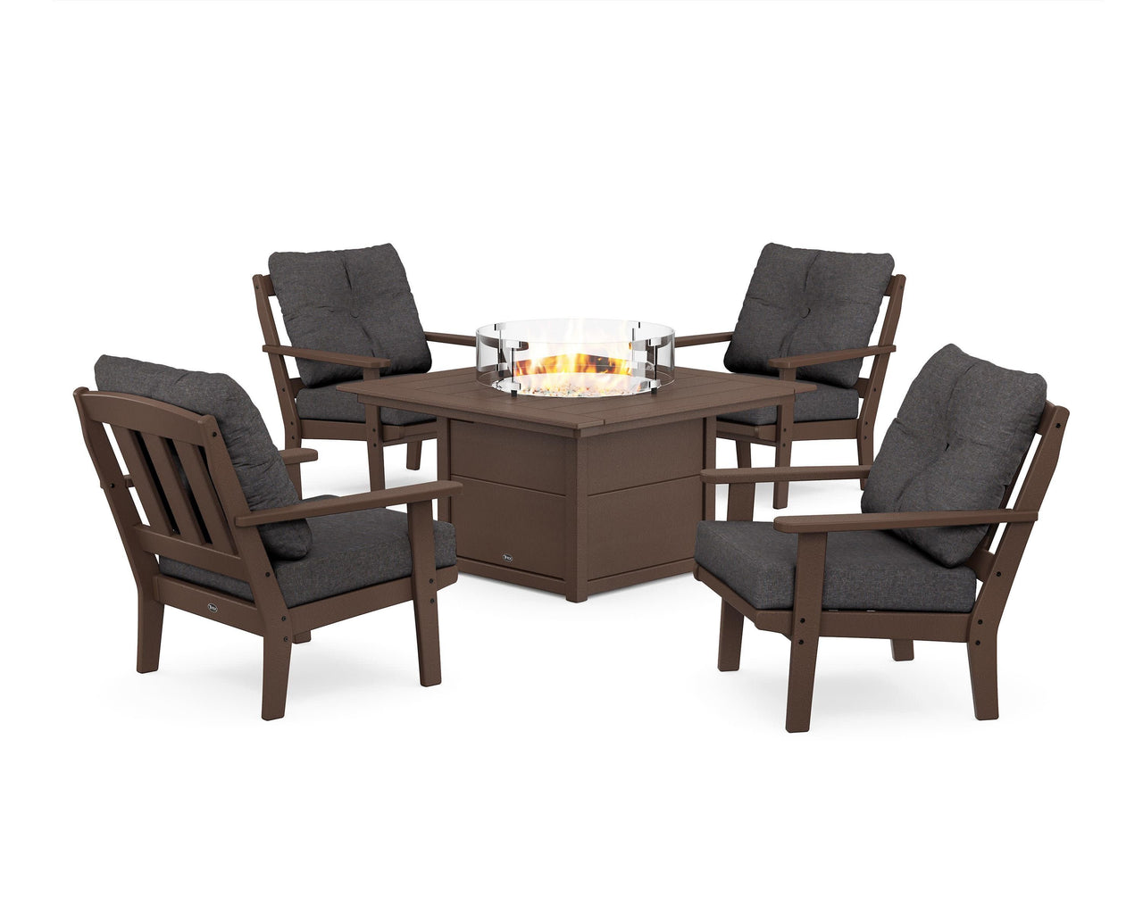 Trex Cape Cod 5-Piece Deep Seating Set with Fire Pit Table