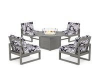 Thumbnail for Trex Eastport Modular 5-Piece Deep Seating Set with Round Fire Pit Table