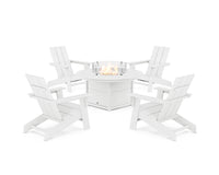 Thumbnail for Trex Eastport Modern Adirondack 5-Piece Set with Round Fire Pit Table