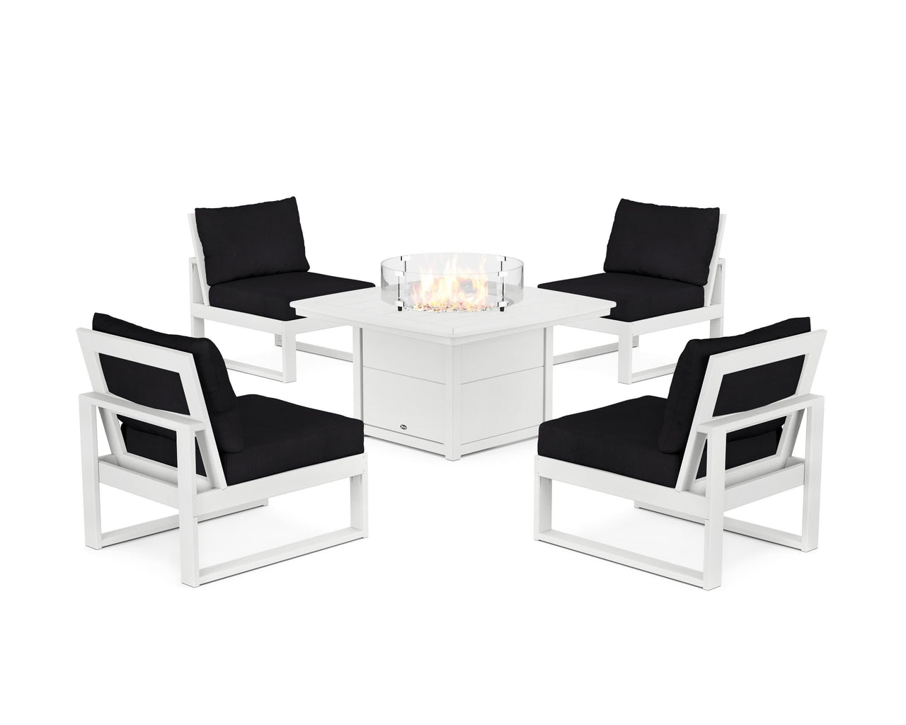 Trex Eastport Modular 5-Piece Deep Seating Set with Yacht Club Fire Pit Table