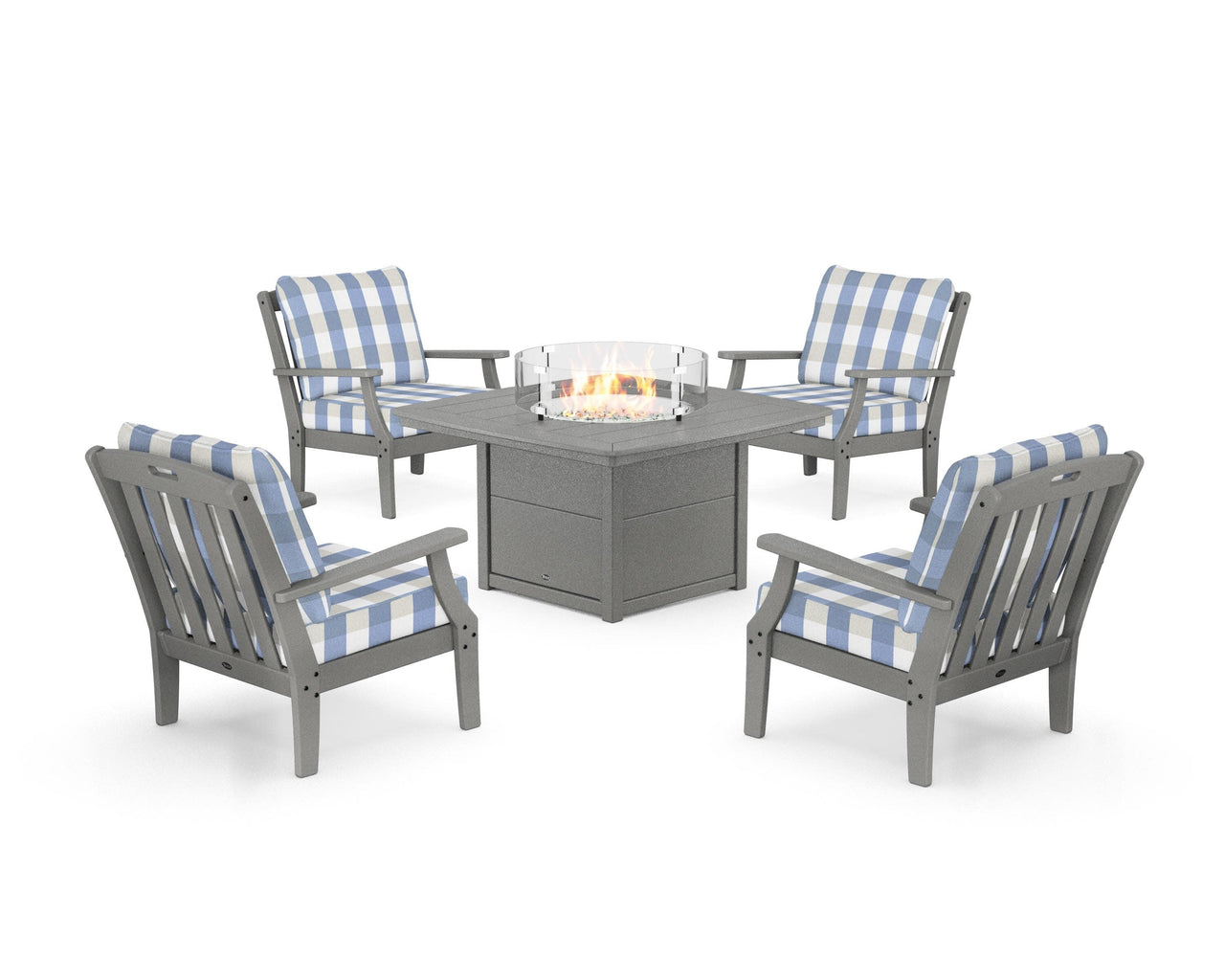Trex Yacht Club 5-Piece Deep Seating Set with Fire Pit Table