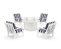 Thumbnail for Trex Yacht Club 5-Piece Deep Seating Set with Round Fire Pit Table