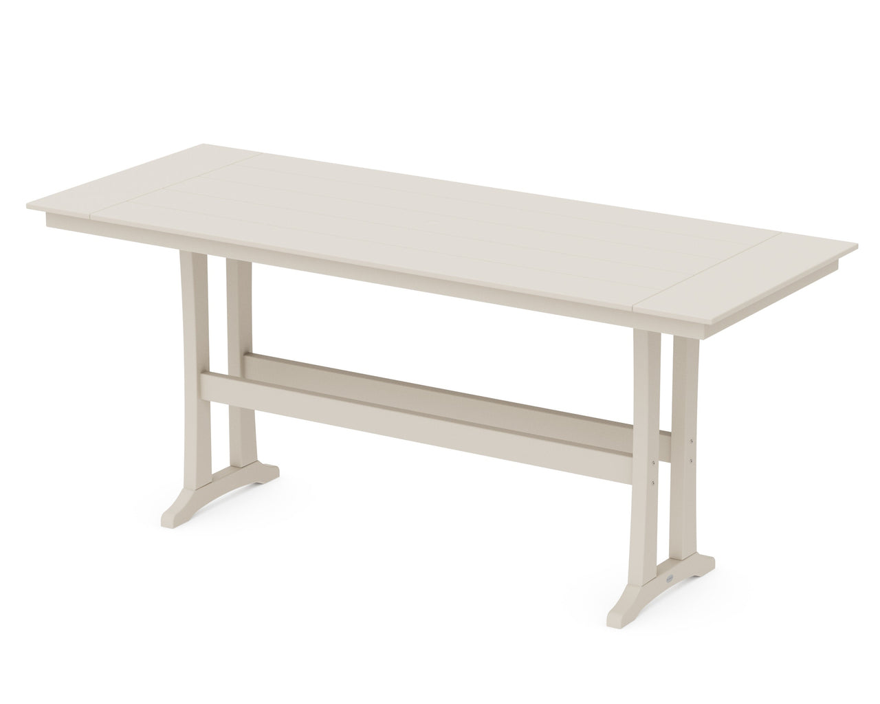 Trex Farmhouse Trestle 38" x 96" Bar Table - Sand Castle