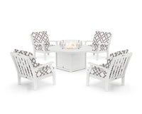 Thumbnail for Trex Yacht Club 5-Piece Deep Seating Set with Round Fire Pit Table