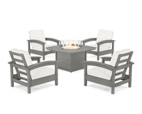 Thumbnail for Trex Rockport 5-Piece Deep Seating Set with Yacht Club Fire Pit Table