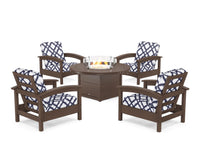 Thumbnail for Trex Rockport 5-Piece Deep Seating Set with Round Fire Pit Table