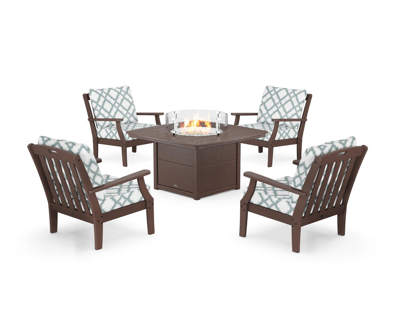 Trex Yacht Club 5-Piece Deep Seating Set with Fire Pit Table