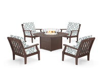Thumbnail for Trex Yacht Club 5-Piece Deep Seating Set with Fire Pit Table