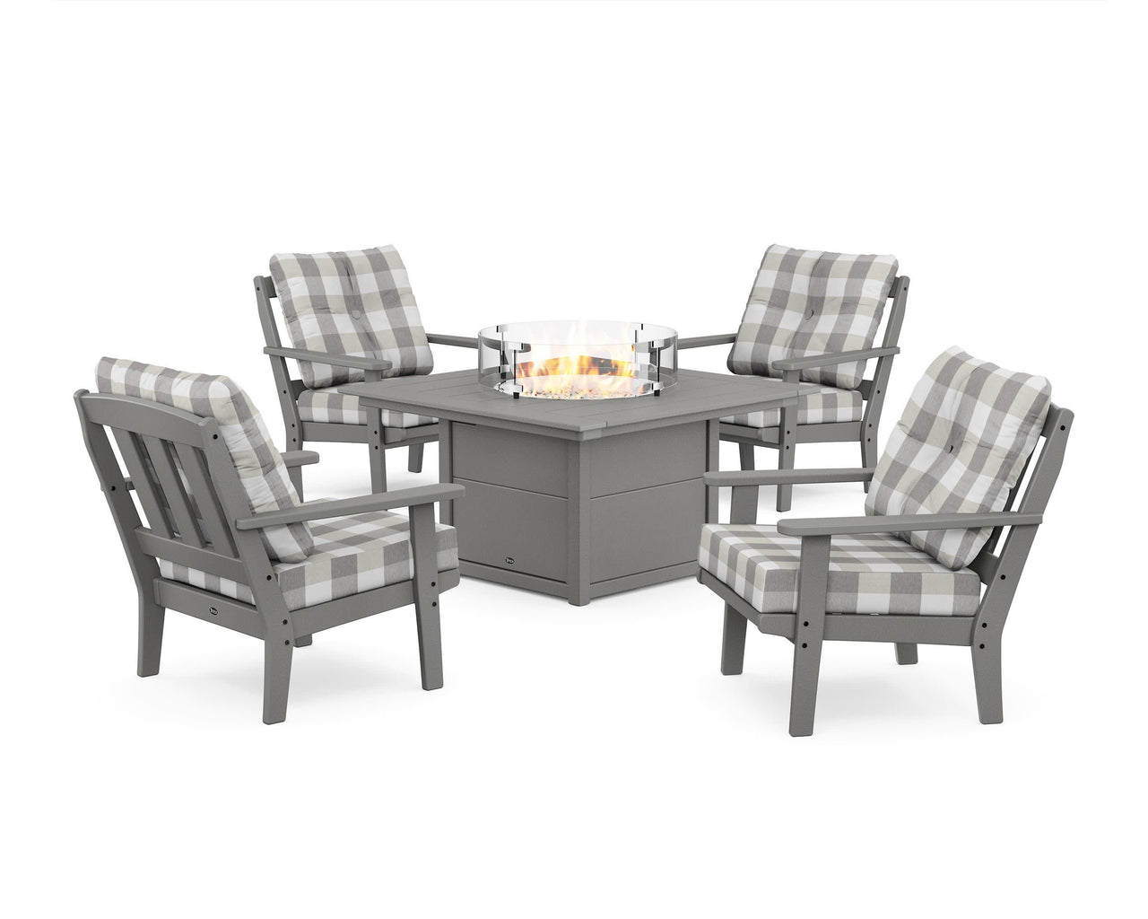 Trex Cape Cod 5-Piece Deep Seating Set with Fire Pit Table