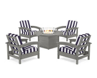 Thumbnail for Trex Rockport 5-Piece Deep Seating Set with Round Fire Pit Table