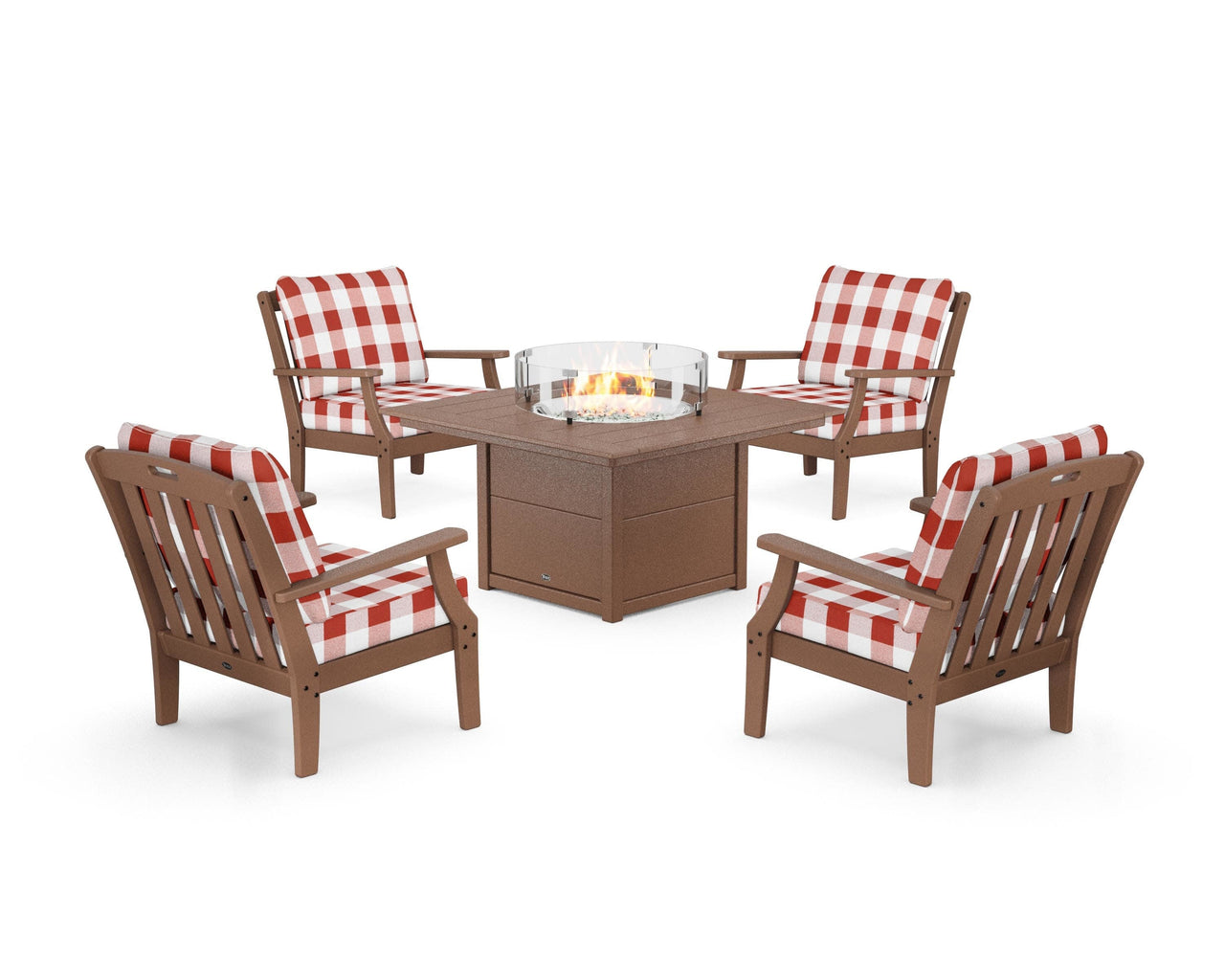 Trex Yacht Club 5-Piece Deep Seating Set with Square Fire Pit Table
