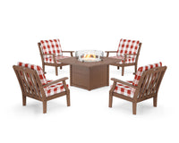 Thumbnail for Trex Yacht Club 5-Piece Deep Seating Set with Square Fire Pit Table