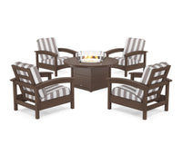 Thumbnail for Trex Rockport 5-Piece Deep Seating Set with Round Fire Pit Table