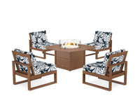 Thumbnail for Trex Eastport Modular 5-Piece Deep Seating Set with Square Fire Pit Table