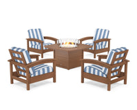 Thumbnail for Trex Rockport 5-Piece Deep Seating Set with Yacht Club Fire Pit Table