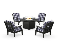Thumbnail for Trex Yacht Club 5-Piece Deep Seating Set with Round Fire Pit Table