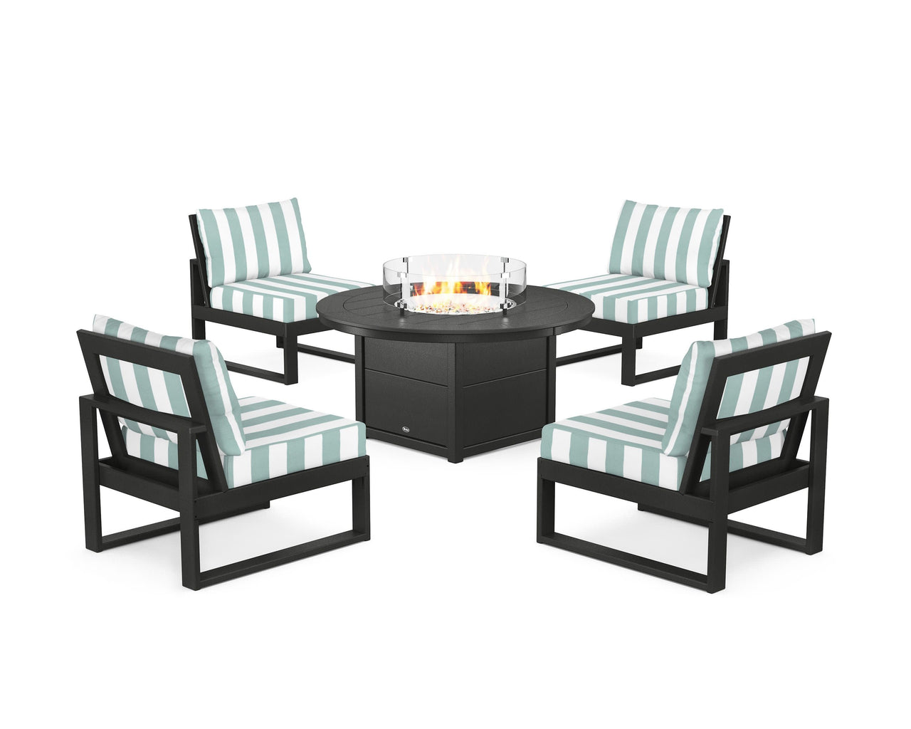 Trex Eastport Modular 5-Piece Deep Seating Set with Round Fire Pit Table