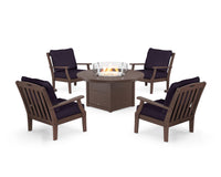 Thumbnail for Trex Yacht Club 5-Piece Deep Seating Set with Round Fire Pit Table