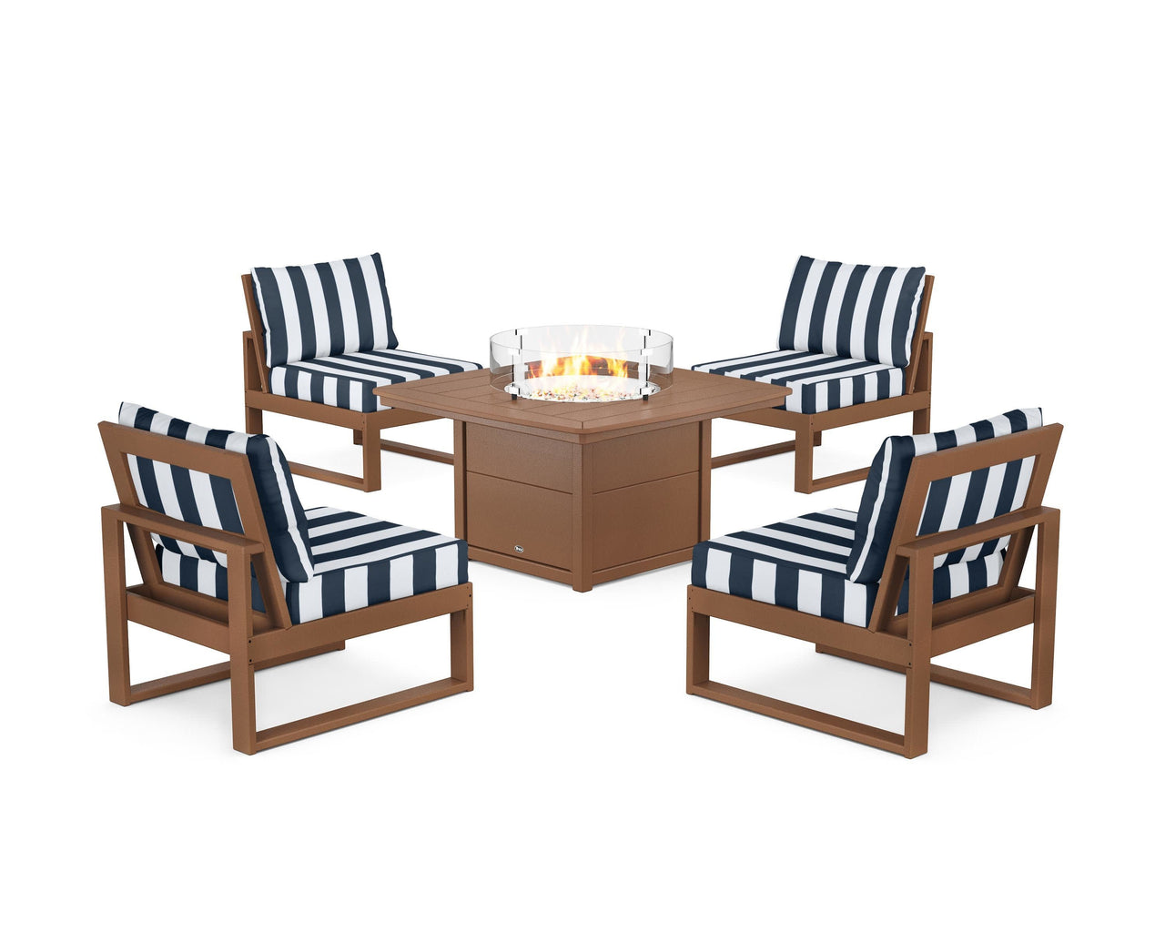 Trex Eastport Modular 5-Piece Deep Seating Set with Yacht Club Fire Pit Table
