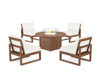 Thumbnail for Trex Eastport Modular 5-Piece Deep Seating Set with Round Fire Pit Table