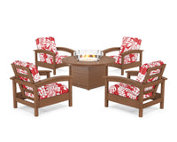 Thumbnail for Trex Rockport 5-Piece Deep Seating Set with Round Fire Pit Table