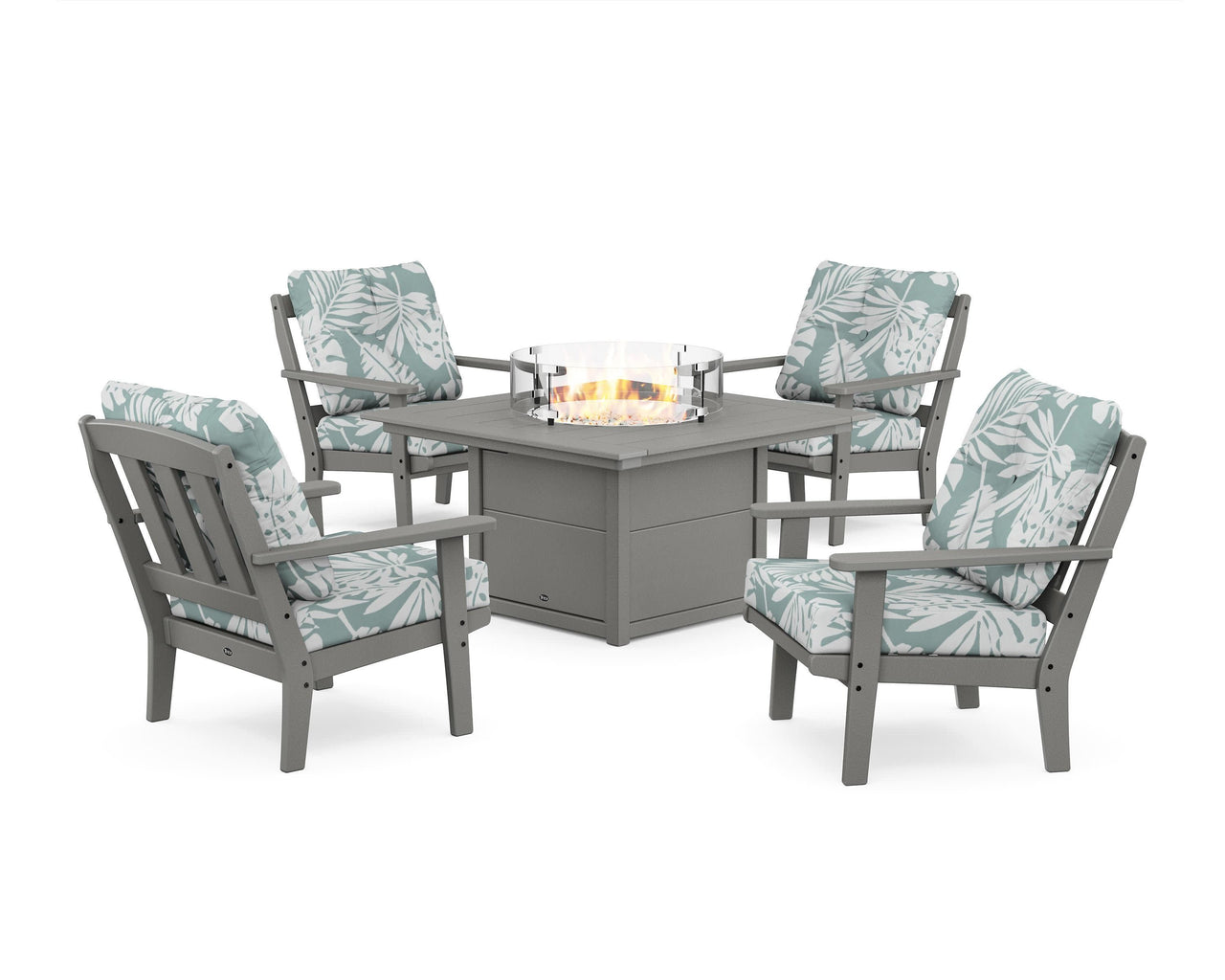 Trex Cape Cod 5-Piece Deep Seating Set with Fire Pit Table