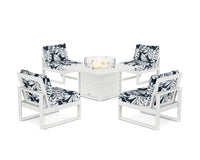 Thumbnail for Trex Eastport Modular 5-Piece Deep Seating Set with Square Fire Pit Table