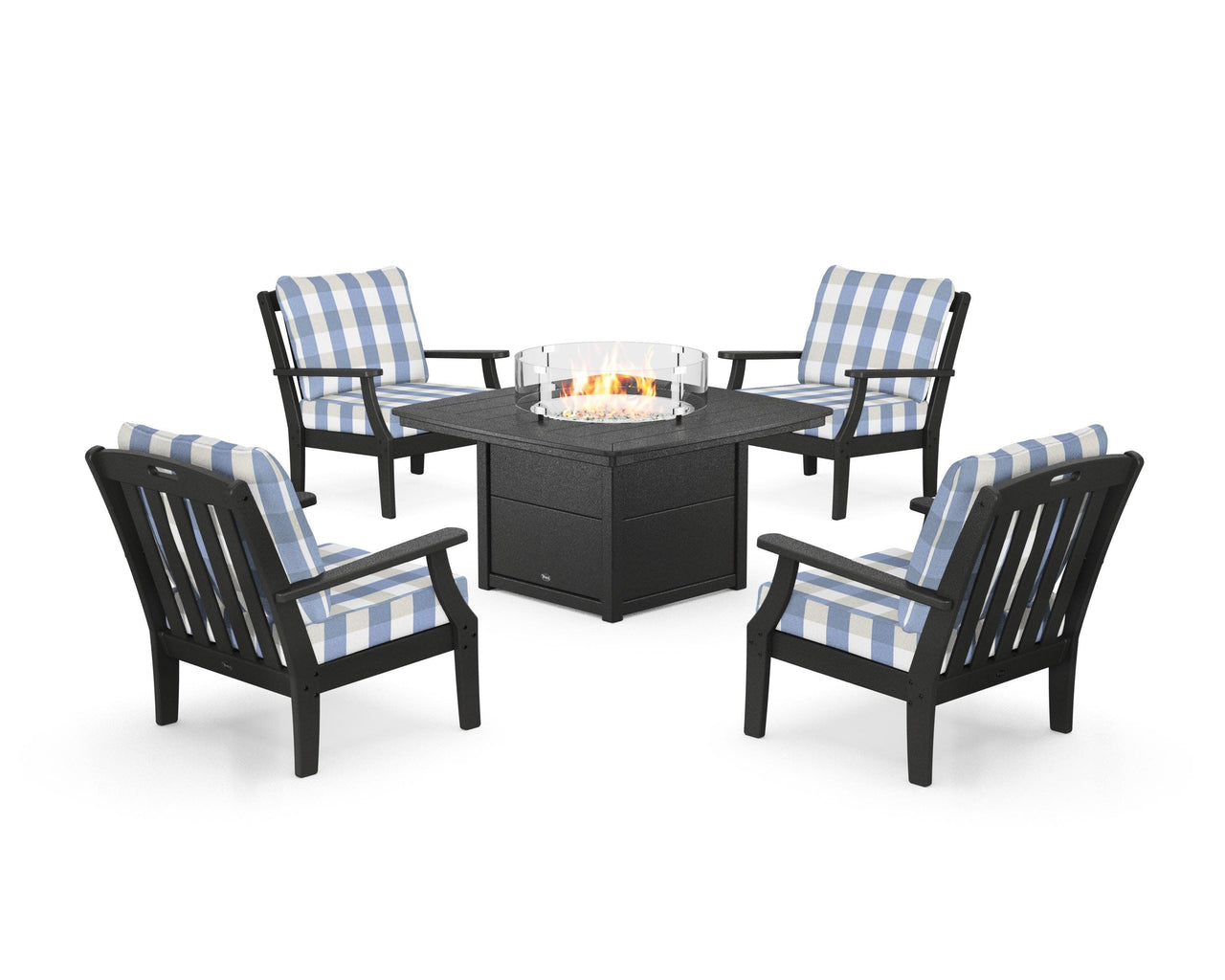Trex Yacht Club 5-Piece Deep Seating Set with Fire Pit Table