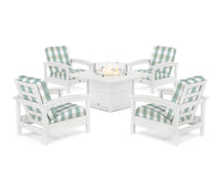 Thumbnail for Trex Rockport 5-Piece Deep Seating Set with Square Fire Pit Table