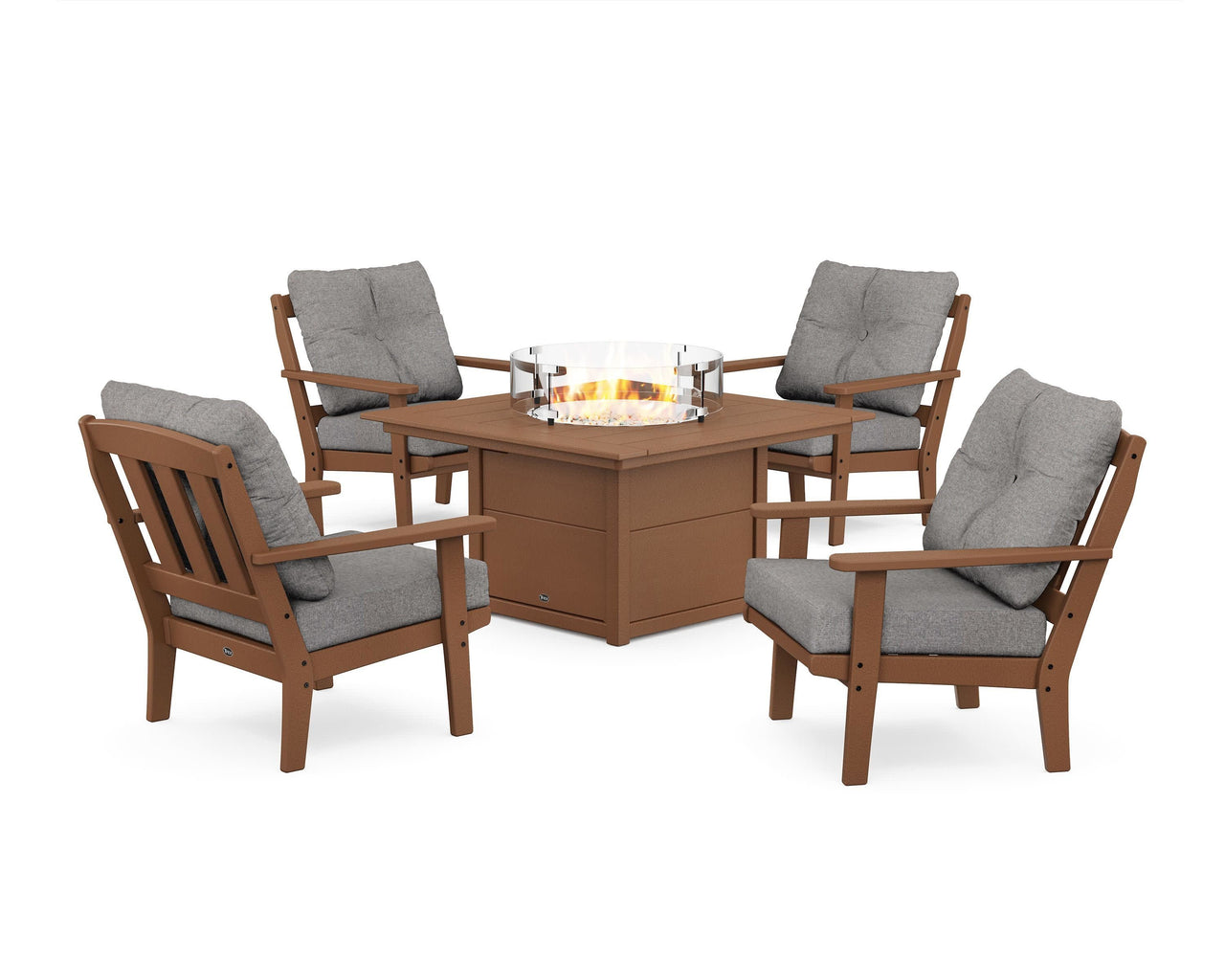 Trex Cape Cod 5-Piece Deep Seating Set with Fire Pit Table