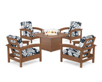 Thumbnail for Trex Rockport 5-Piece Deep Seating Set with Square Fire Pit Table