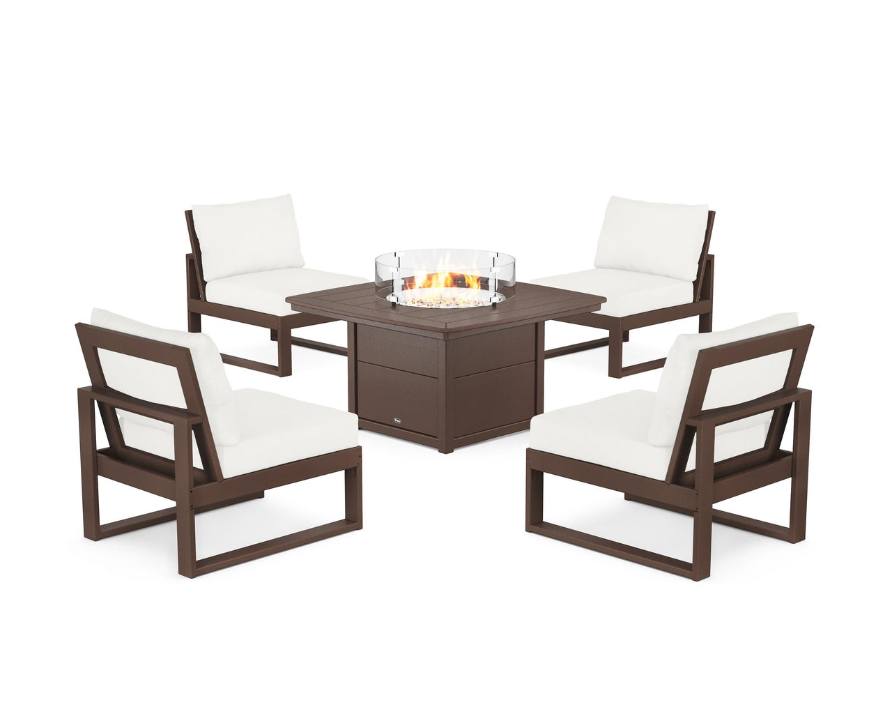 Trex Eastport Modular 5-Piece Deep Seating Set with Yacht Club Fire Pit Table