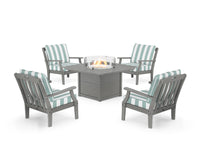 Thumbnail for Trex Yacht Club 5-Piece Deep Seating Set with Square Fire Pit Table