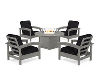 Thumbnail for Trex Rockport 5-Piece Deep Seating Set with Round Fire Pit Table