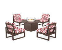 Thumbnail for Trex Eastport Modular 5-Piece Deep Seating Set with Round Fire Pit Table