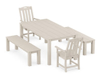 Thumbnail for Trex Yacht Club 5-Piece Parsons Dining Set with Benches - Sand Castle