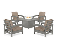 Thumbnail for Trex Rockport 5-Piece Deep Seating Set with Yacht Club Fire Pit Table