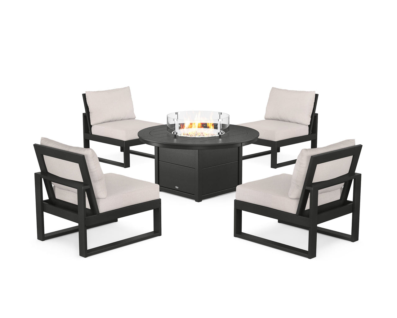 Trex Eastport Modular 5-Piece Deep Seating Set with Round Fire Pit Table