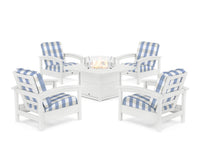 Thumbnail for Trex Rockport 5-Piece Deep Seating Set with Yacht Club Fire Pit Table