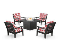 Thumbnail for Trex Yacht Club 5-Piece Deep Seating Set with Square Fire Pit Table