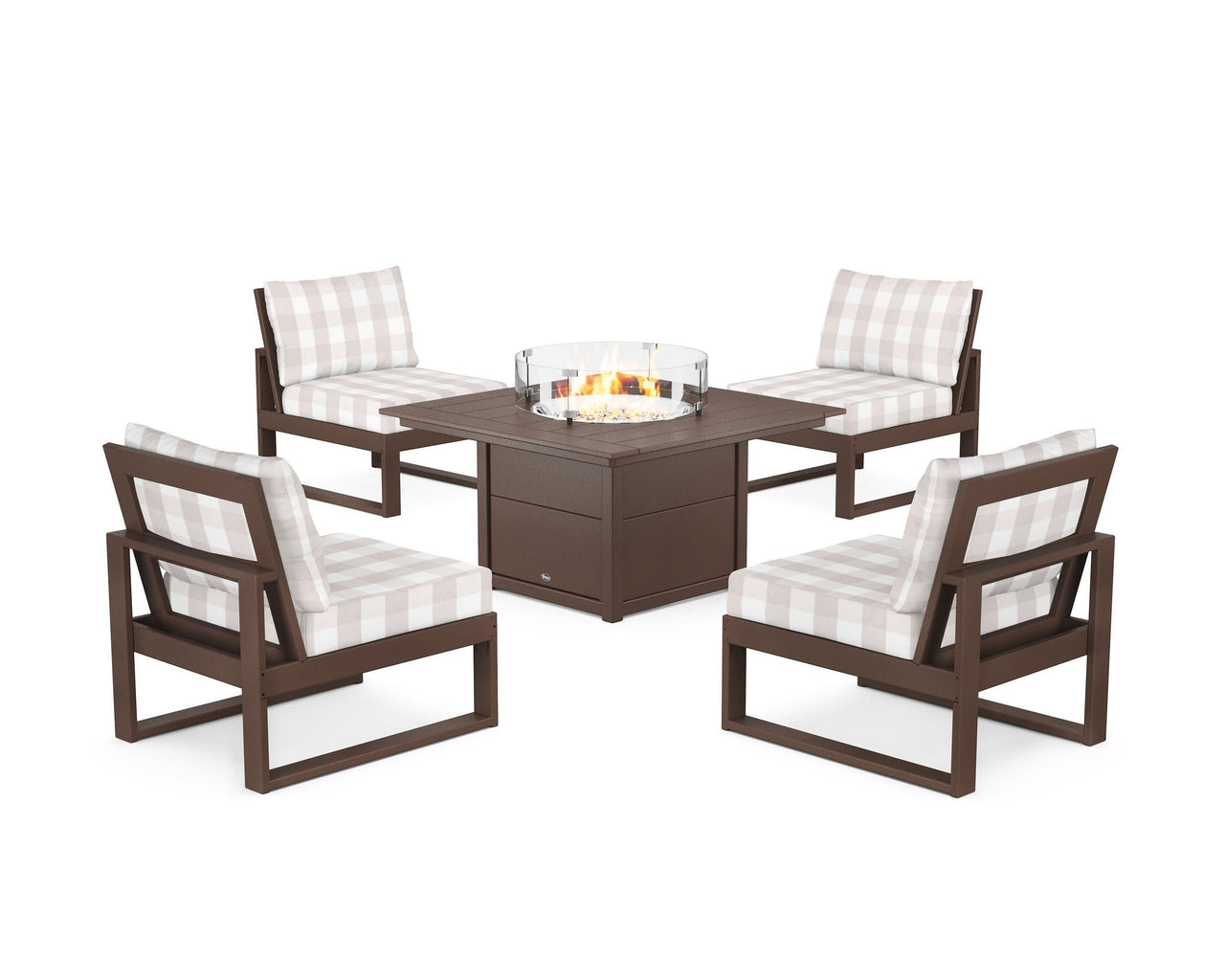 Trex Eastport Modular 5-Piece Deep Seating Set with Square Fire Pit Table