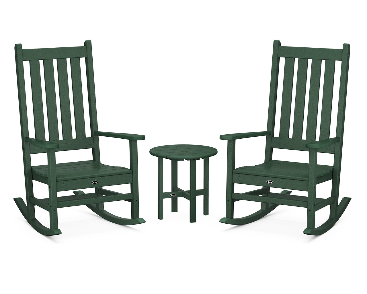Trex Cape Cod 3-Piece Porch Rocking Chair Set with Cape Cod Round 18" Side Table