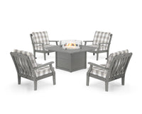 Thumbnail for Trex Yacht Club 5-Piece Deep Seating Set with Square Fire Pit Table