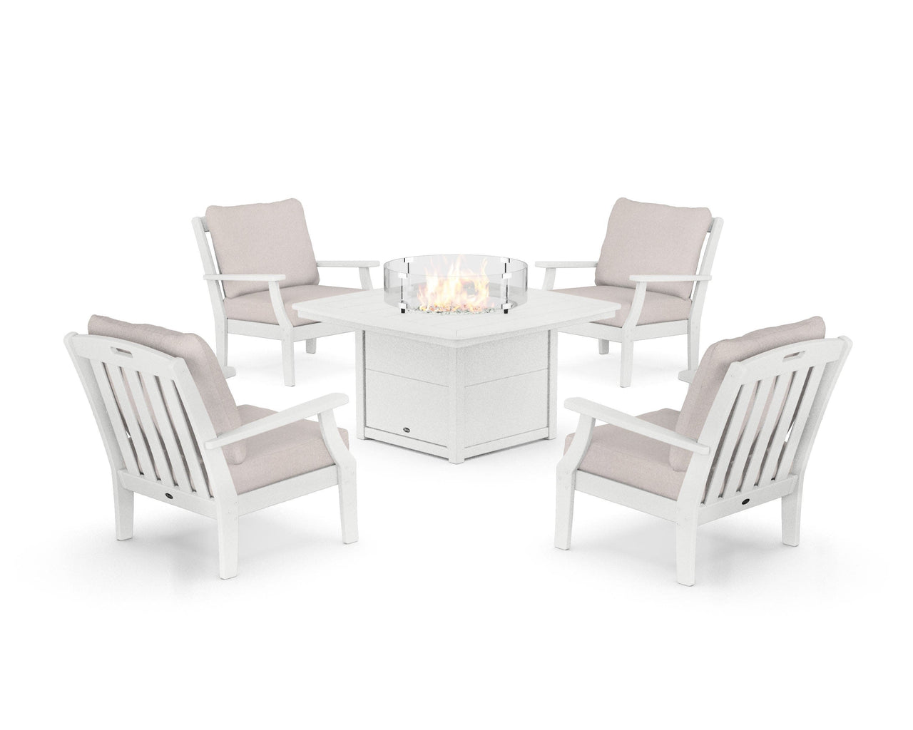 Trex Yacht Club 5-Piece Deep Seating Set with Fire Pit Table