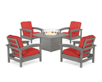 Thumbnail for Trex Rockport 5-Piece Deep Seating Set with Yacht Club Fire Pit Table
