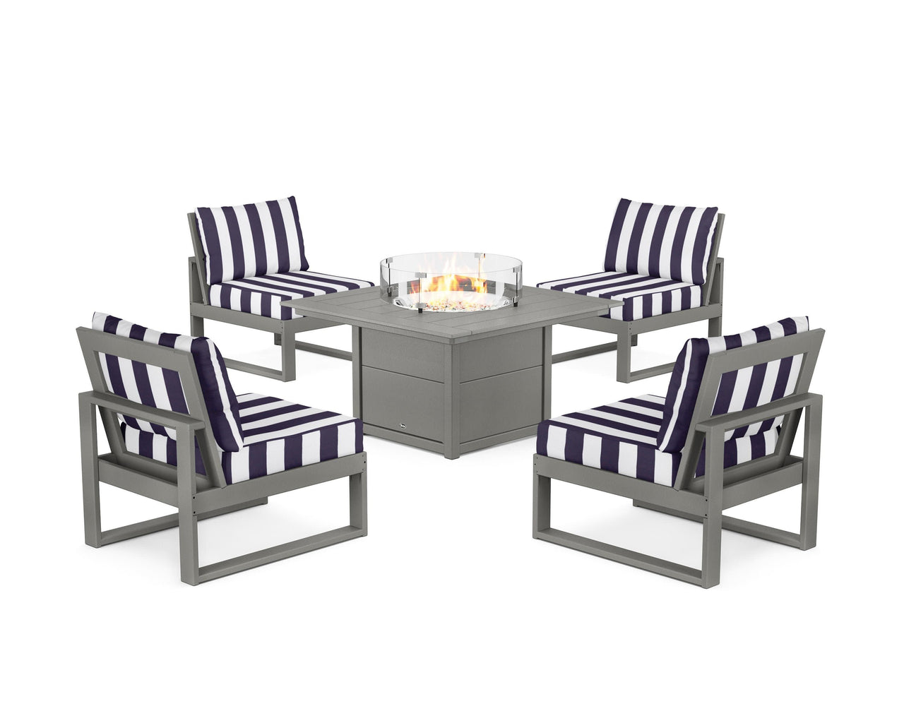 Trex Eastport Modular 5-Piece Deep Seating Set with Square Fire Pit Table